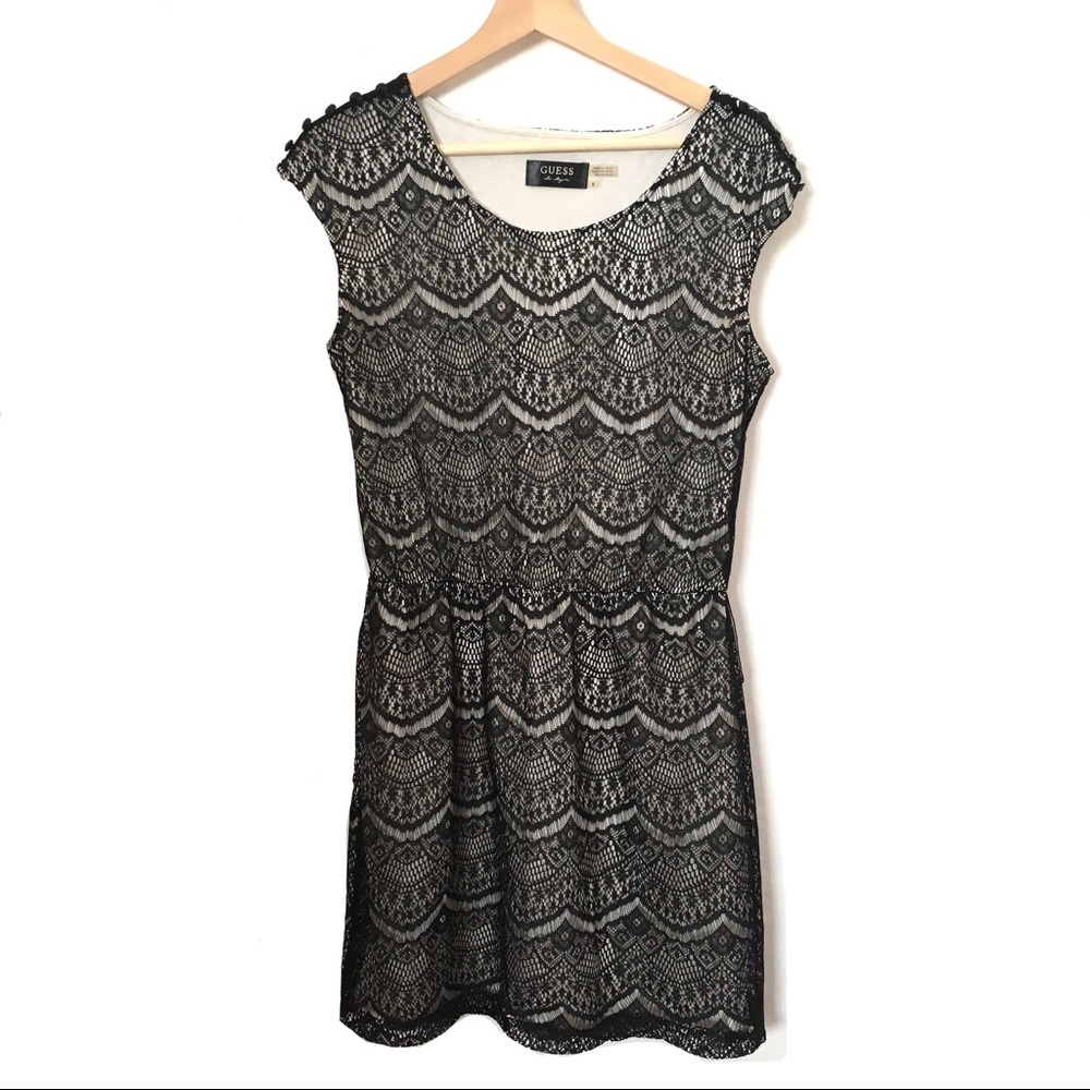 Guess Lace Dress is Black and Off White Lining 6